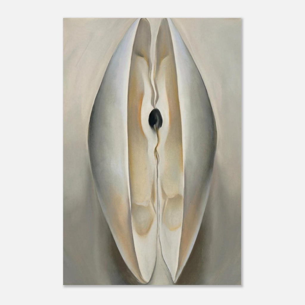 Slightly Open Clam Shell by Georgia O'Keeffe Fine Art Print, Modern Wall Decor, Abstract Nature Poster, Minimalist Shell Painting