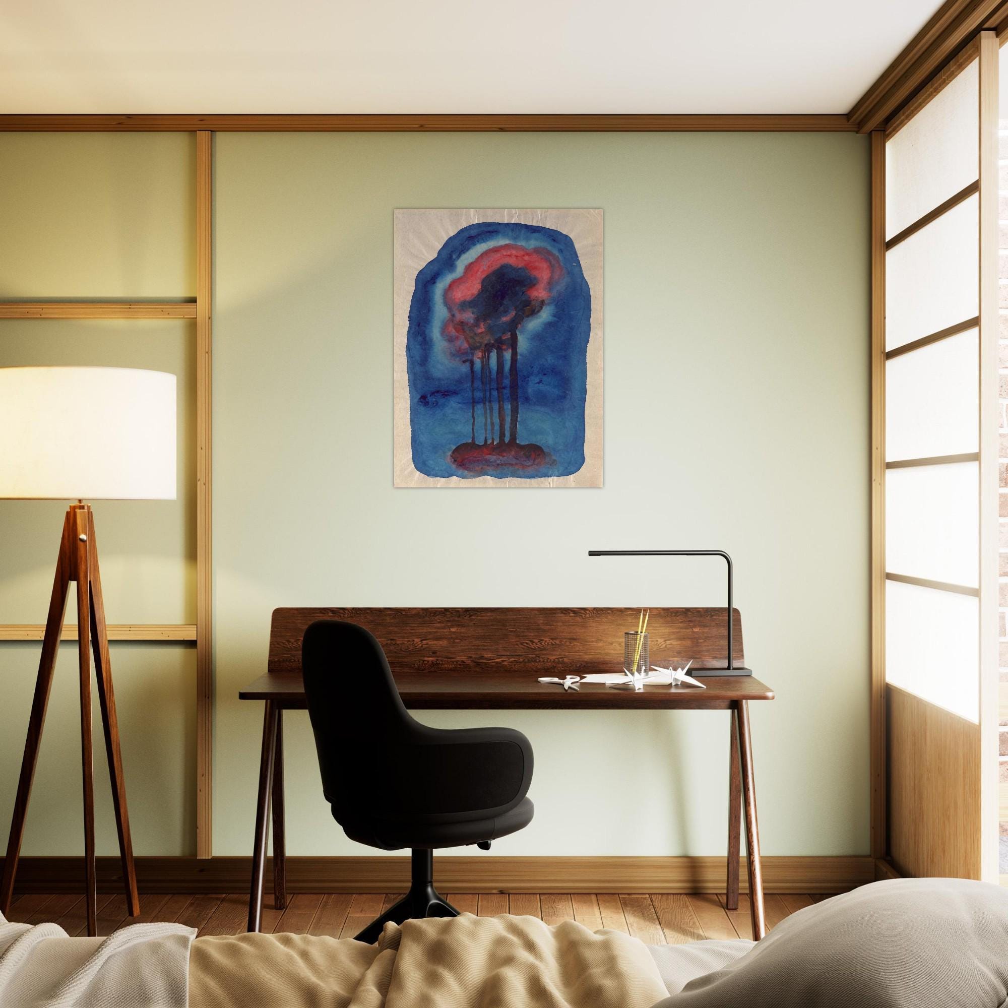 hilma af klint print on the viewing of flowers and trees watercolor mythical painting myth and symbolism abstract wall art print