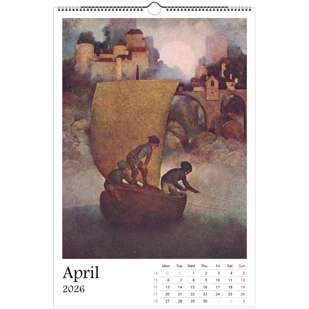 13 Artworks Of Maxfield Parrish 2026 Art Calendar 11x16.5, Golden Age Art, Classic View, Dreamy Aesthetic, Fantasy, Gift Idea