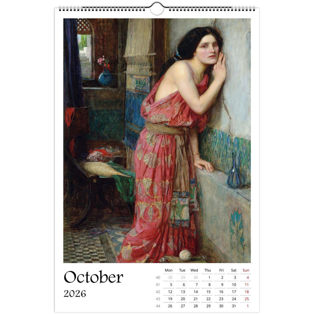 13 Artworks Of John William Waterhouse 2026 Art Calendar 11x16.5, Pre Raphaelite, Fine Art, Dark Academia, Moody, Gift For Her