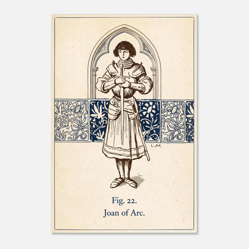 Joan of Arc Vintage Art Print Historical French Warrior Illustration Medieval Saint Joan Poster Unframed Art Portraits & Figures