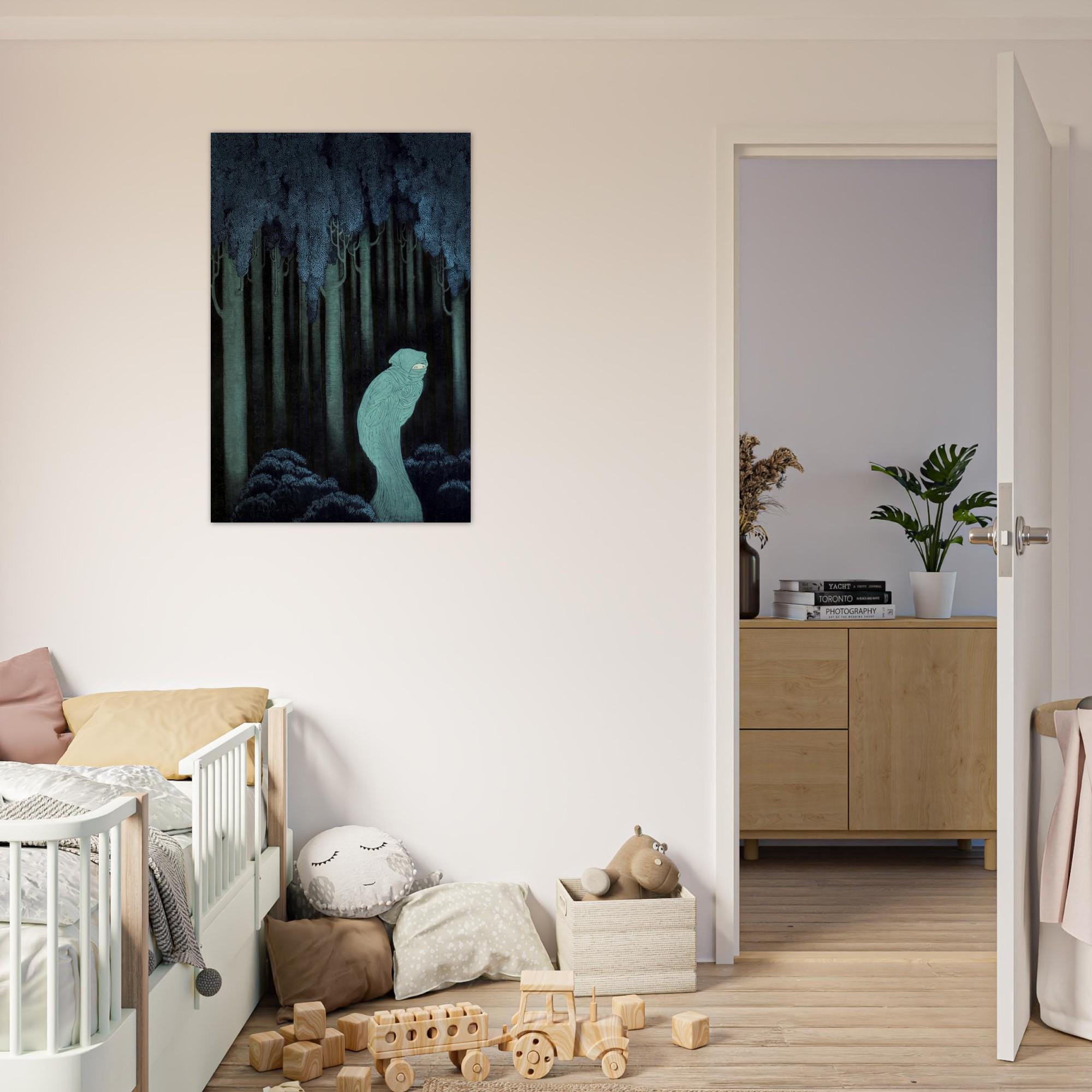 Kay Nielsen Art Print Moody Blue Forest Vintage Fairy Tale Illustration Gothic Folklore Dark Academia Wall Art Dark Academia Moody