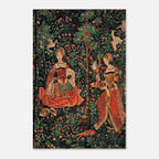 Antique Medieval Tapestry Art Print Mille Fleurs Wall Decor French Renaissance Poster Floral Gothic Dark Academia & Moody 013d7