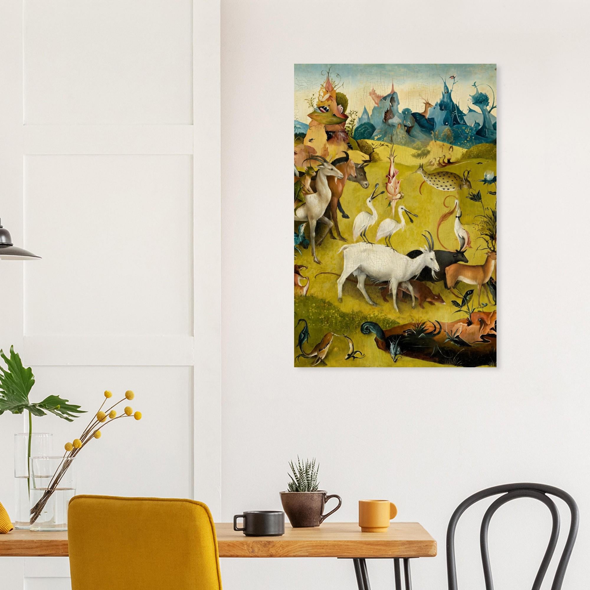 Hieronymus Bosch Garden of Earthly Delights Surreal Renaissance Medieval White Goat Bird Weird Fine Art Print Animals Creatures