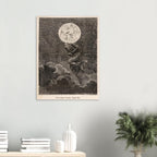 Vintage Moon Illustration Space Wall Art Print Retro Celestial Astronomy Poster Antique Victorian Etching Dark Academia Moody