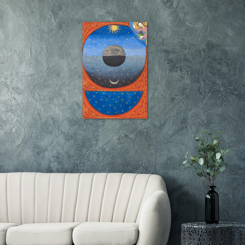 Medieval Creation of the World Art Print 1420 Italian Manuscript Illumination God Sun Moon Stars Poster Myth & Symbolism