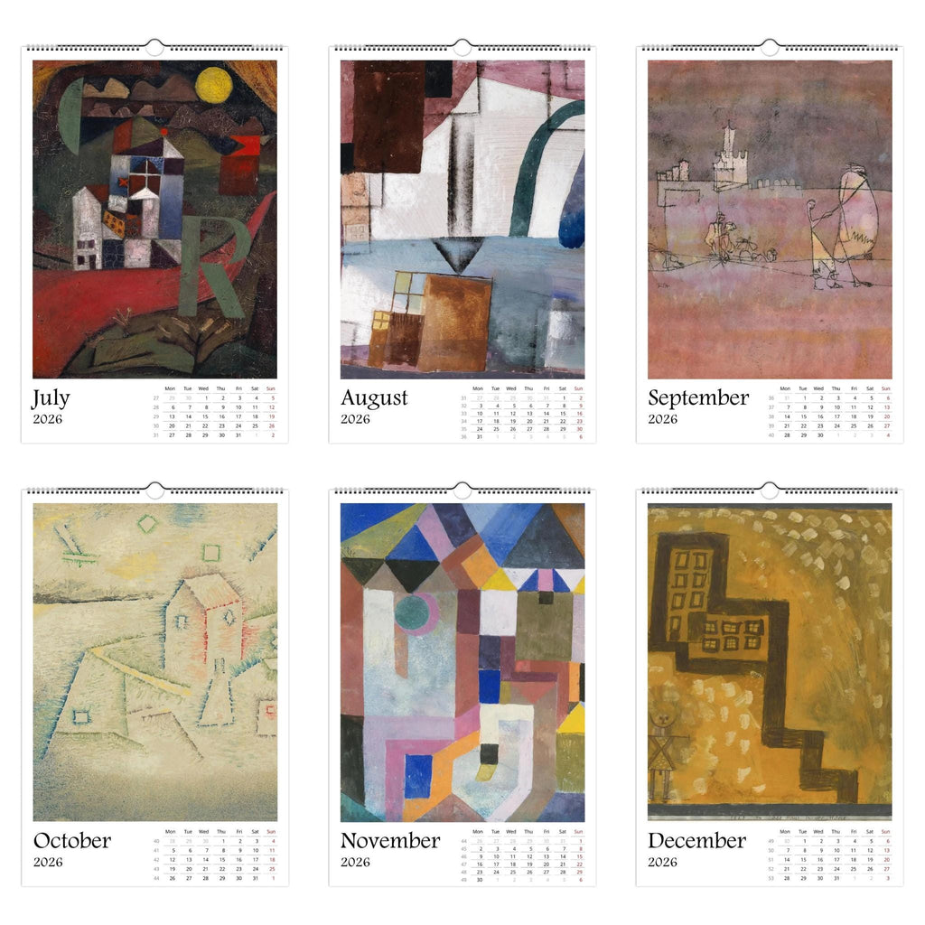 13 Artworks Of Paul Klee 2026 Art Calendar 11x16.5, Bauhaus Art, Abstract Paintings, Retro Modern, Boho Decor, Art Lover Gift