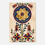 Antique Pennsylvania Dutch Fraktur Sun Flower Print, 18th Century Folk Art Drawing, Primitive Americana Wall Decor Folk & Naive Art da4fd