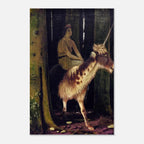 Arnold Bocklin The Silence of the Forest Art Print Antique Unicorn Painting Dark Academia Moody Gothic Wall Decor Myth Symbolism
