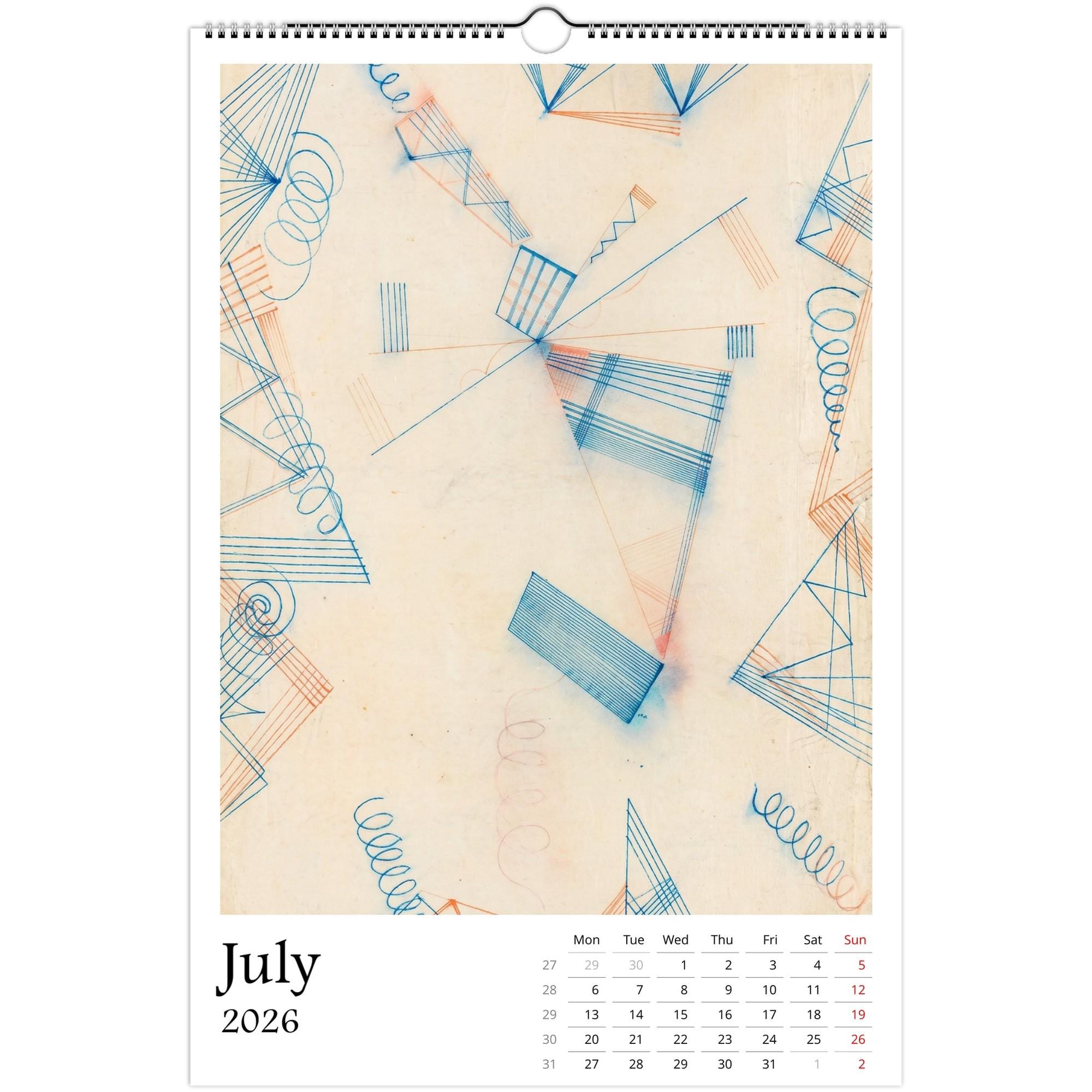 13 Artworks of Wassily Kandinsky 2026 Wall Calendar 11x16.5, Abstract Art Monthly Planner, Bauhaus Design 12 Month Hanging, Modern Artist