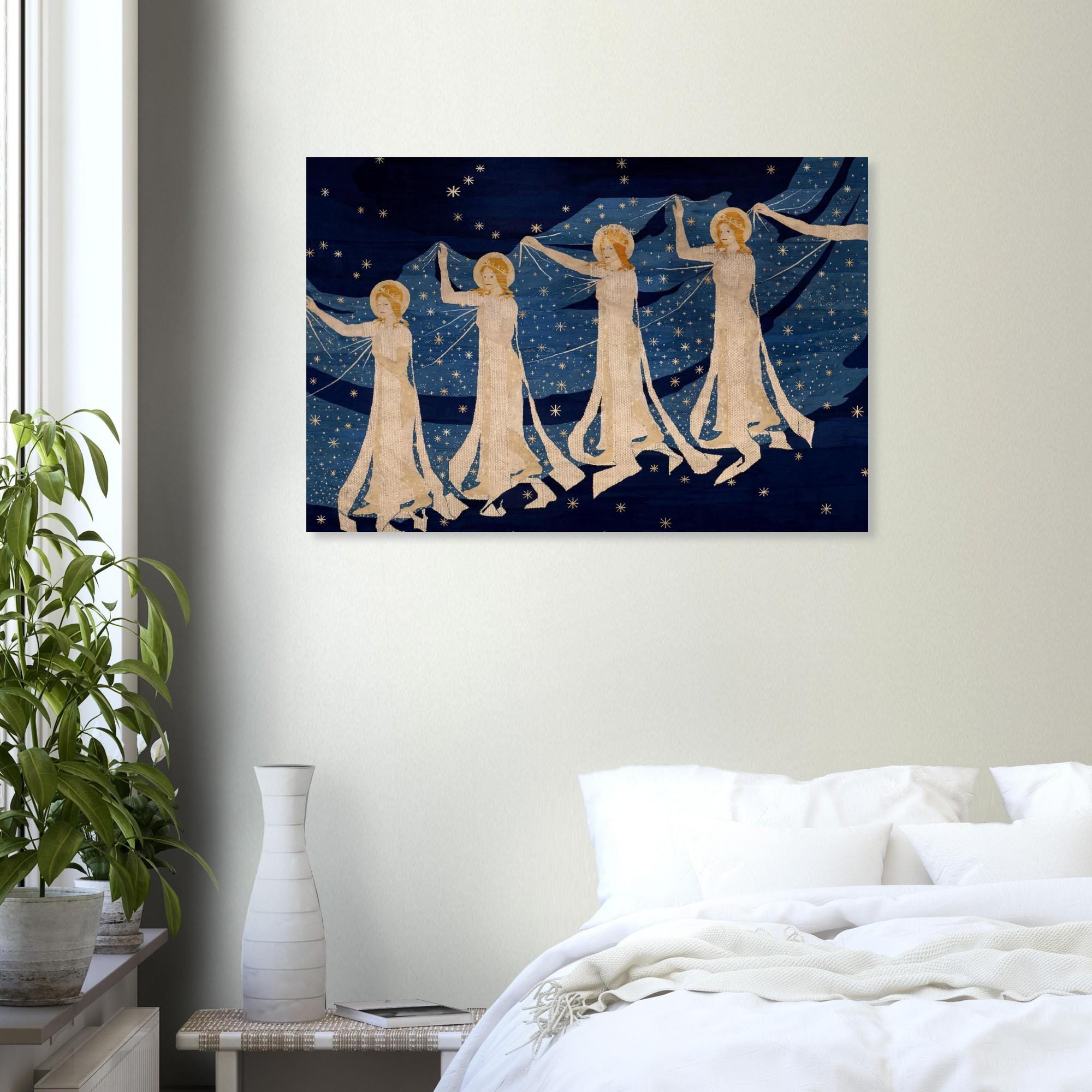 The Milky Way Art Nouveau Print, Celestial Goddess Wall Art, Vintage Starry Night Tapestry Poster, Myth & Symbolism DGbi