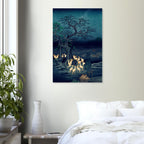 Hiroshige Japanese Woodblock Print Foxfires at Changing Tree Oji Vintage Kitsune Mythology Poster Wall Art Woodblock & Asian Art C8SGw