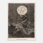Vintage Moon Illustration Space Wall Art Print Retro Celestial Astronomy Poster Antique Victorian Etching Dark Academia Moody