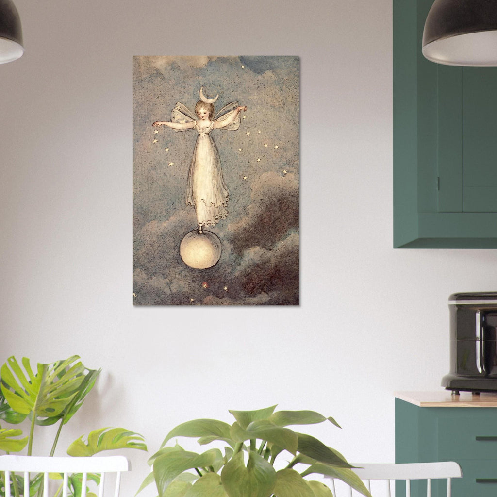 Vintage Hermann Kaulbach The Fairy of the Moon Antique Celestial Wall Art Victorian Fairy Illustration Art Nouveau And Vintage