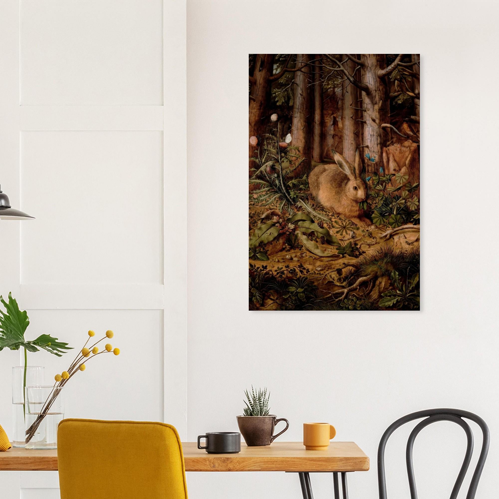 Hans Hoffmann A Hare in the Forest Art Print | Renaissance Rabbit Wall Art | Vintage Botanical Forest Poster | Heritage Decor