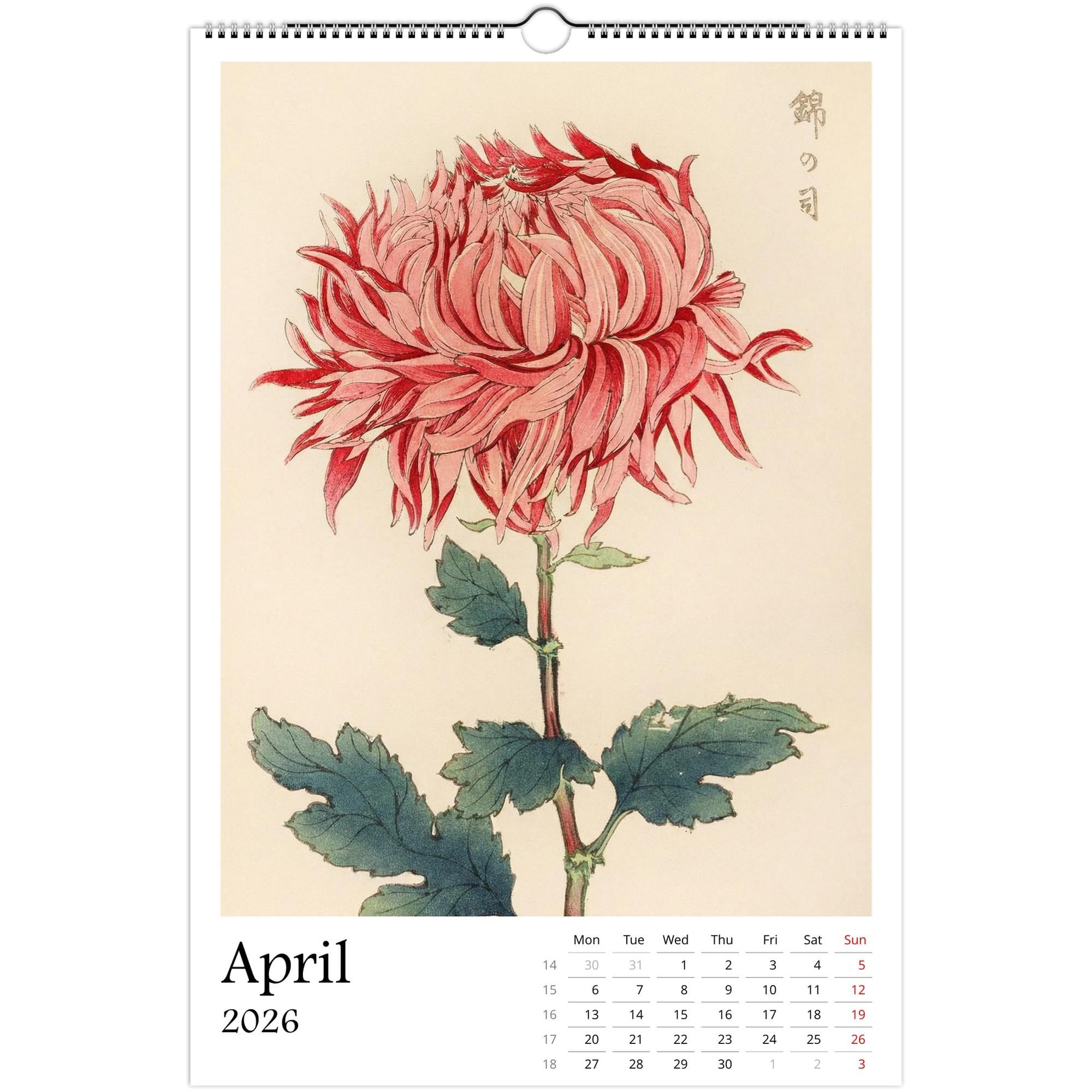 13 Artworks Of Vintage Botanical 2026 Wall Calendar 11x16.5, Keika Hasegawa, Japandi Floral Vibe, Plant Mom New Year Gift