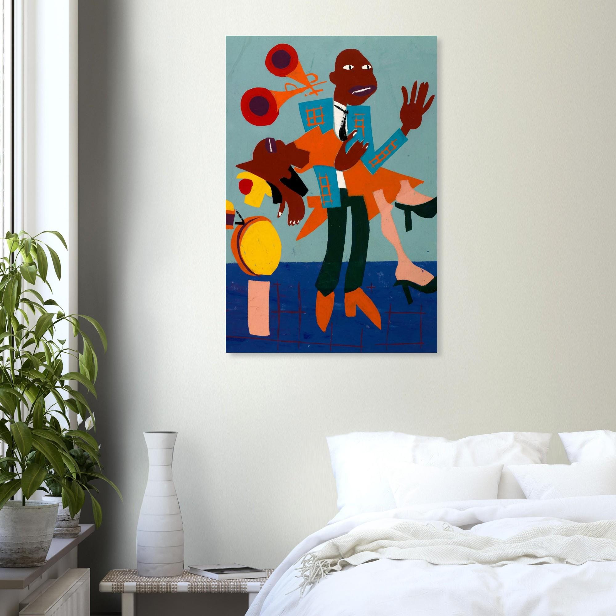 Jitterbugs V by William H. Johnson, Harlem Renaissance Art, African American Wall Decor, Colorful Folk Art Print, Vintage Poster