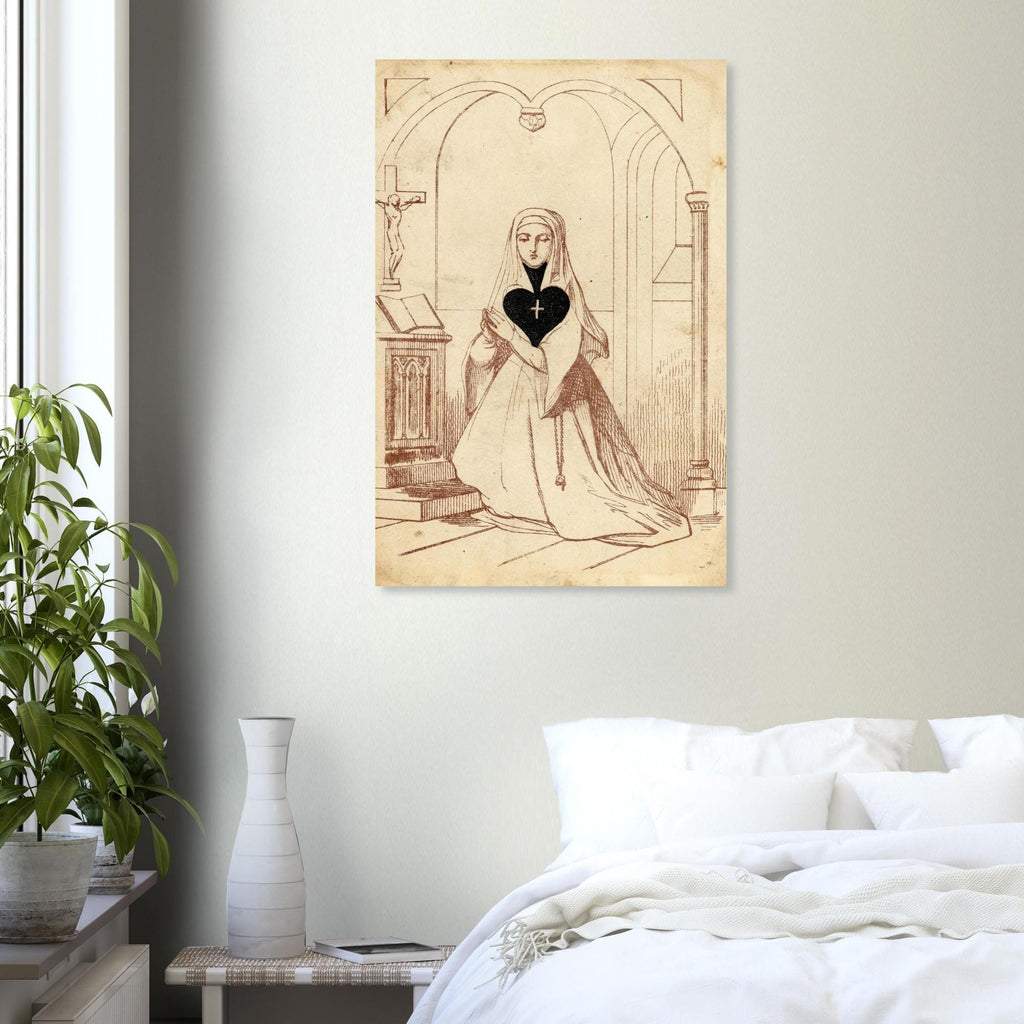Ace of Spades by E. Le Tellier Fine Art Print, Gothic Nun Decor, Dark Academia Wall Art, Surreal Transformation Card, Occult Poster