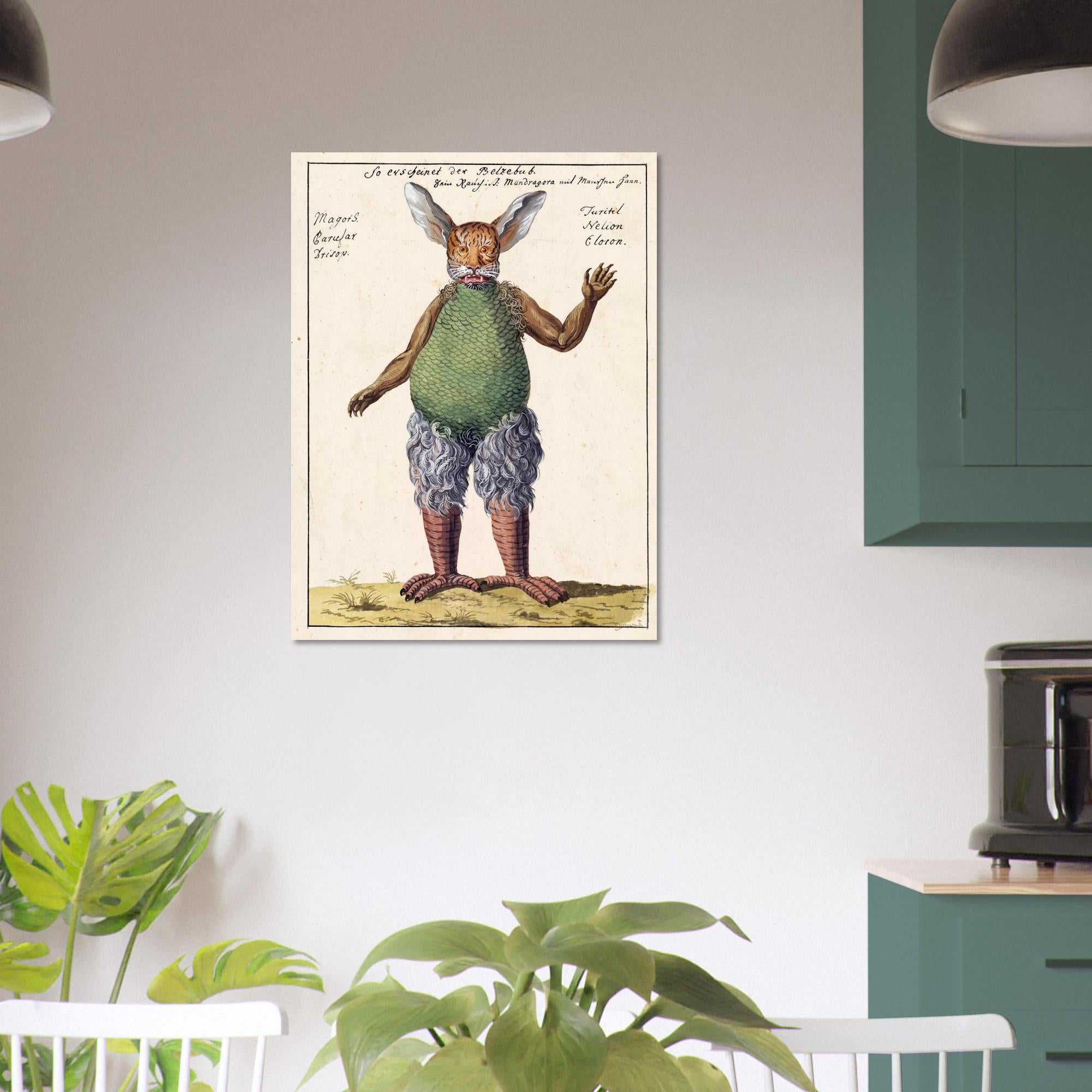 Vintage Occult Art Print Compendium Rarissimum Demon Poster Dark Fantasy Macabre Beelzebub Grimoire Illustration Gothic Wall Decor