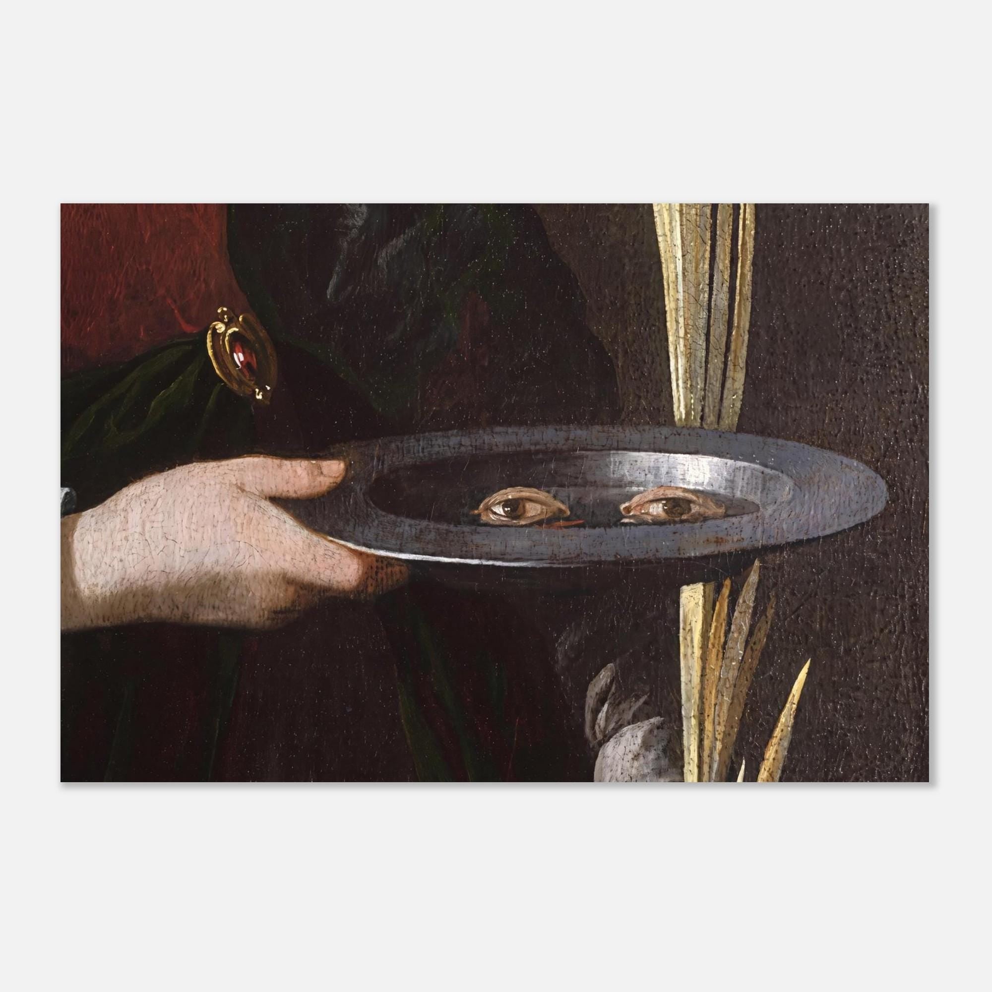 Saint Lucy Eyes Plate Antique Oil Painting Dark Academia Art Macabre Religious Print Moody Baroque Decor Dark Academia and Moody