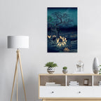 Hiroshige Japanese Woodblock Print Foxfires at Changing Tree Oji Vintage Kitsune Mythology Poster Wall Art Woodblock & Asian Art C8SGw