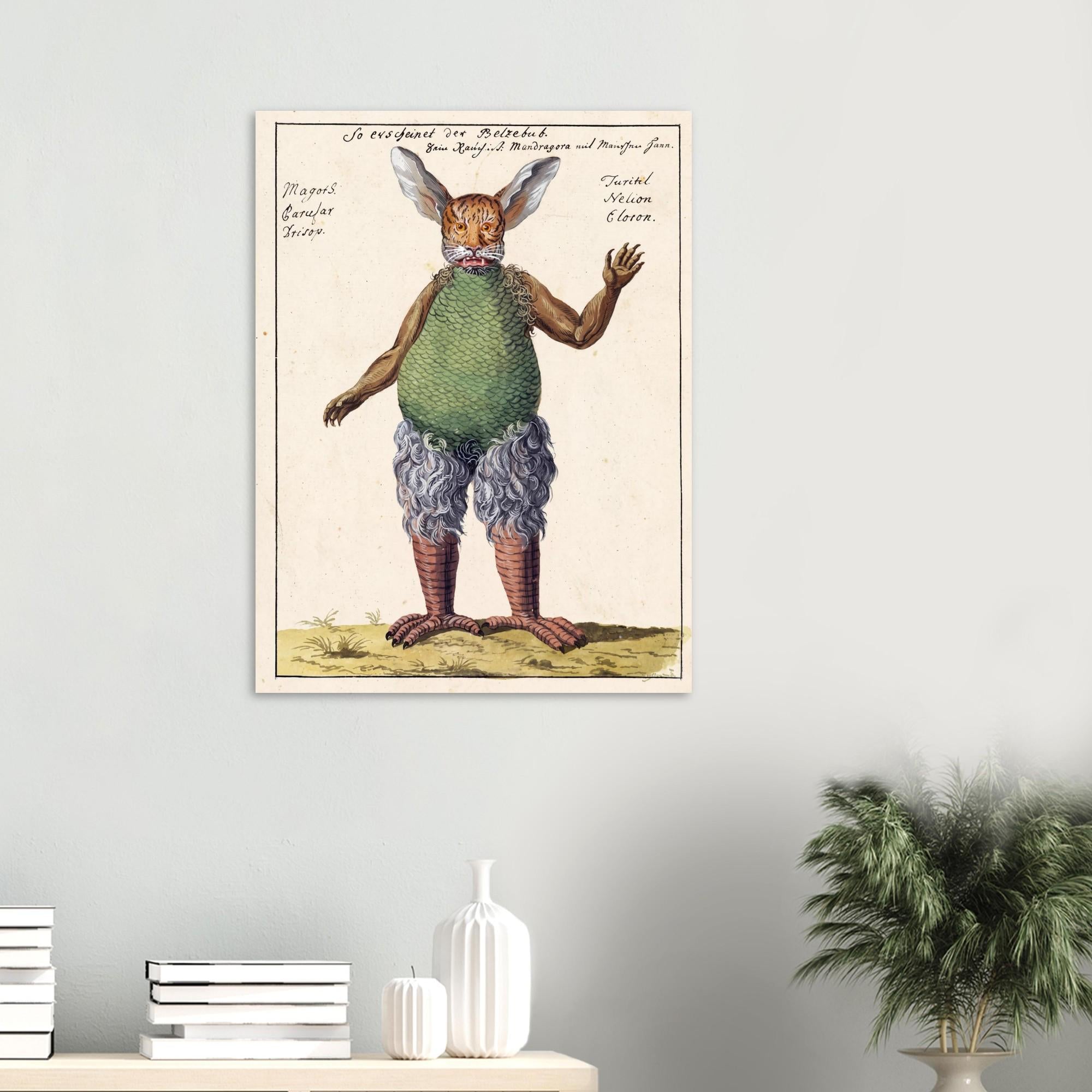 Vintage Occult Art Print Compendium Rarissimum Demon Poster Dark Fantasy Macabre Beelzebub Grimoire Illustration Gothic Wall Decor