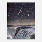 Leonid Meteor Shower Over Niagara Falls Vintage Astronomy Celestial Print Antique Night Sky Waterfall Poster Landscapes Scenery