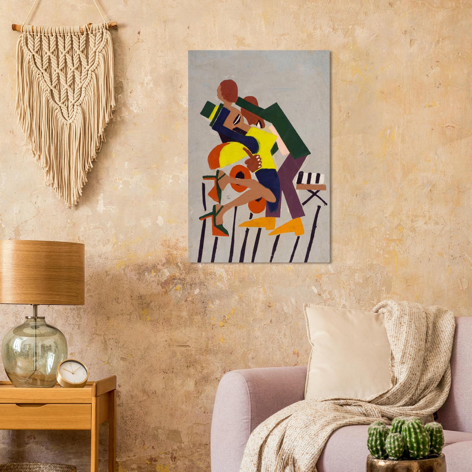 Jitterbugs III by William H. Johnson, Harlem Renaissance Wall Art, Mid Century Modern Decor, Retro Jazz Dancer Poster, Afrocentric Print