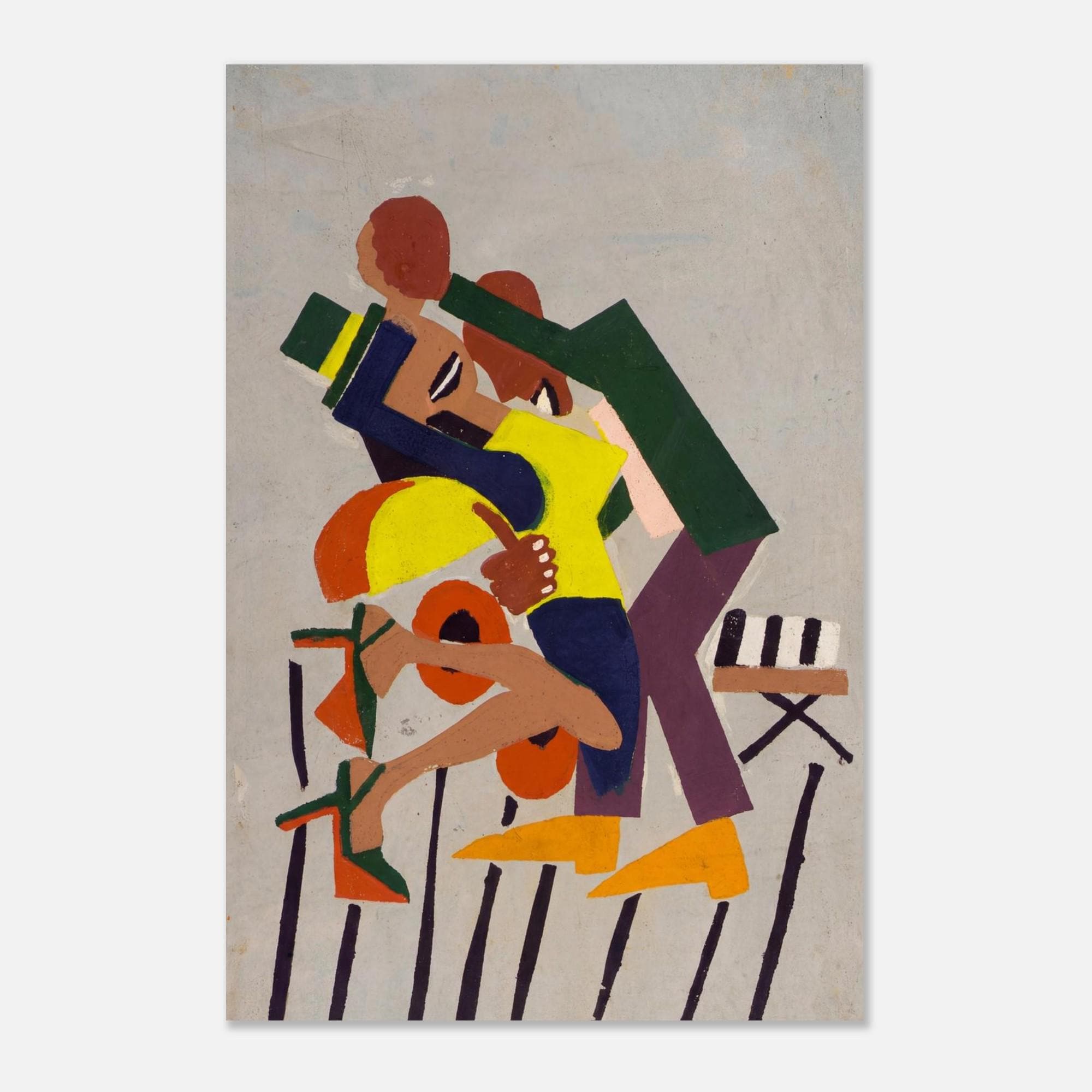 Jitterbugs III by William H. Johnson, Harlem Renaissance Wall Art, Mid Century Modern Decor, Retro Jazz Dancer Poster, Afrocentric Print