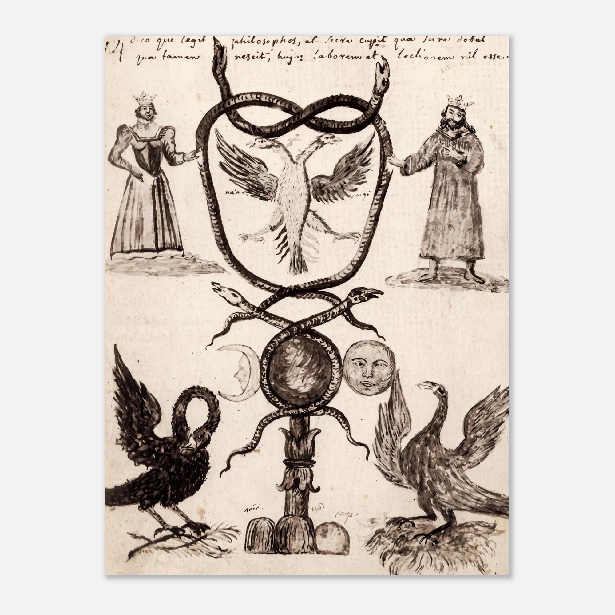 Vintage Alchemical Wall Art Print Occult Hermetic Manuscript Poster Clavis Artis Alchemy Illustration Myth And Symbolism Decor
