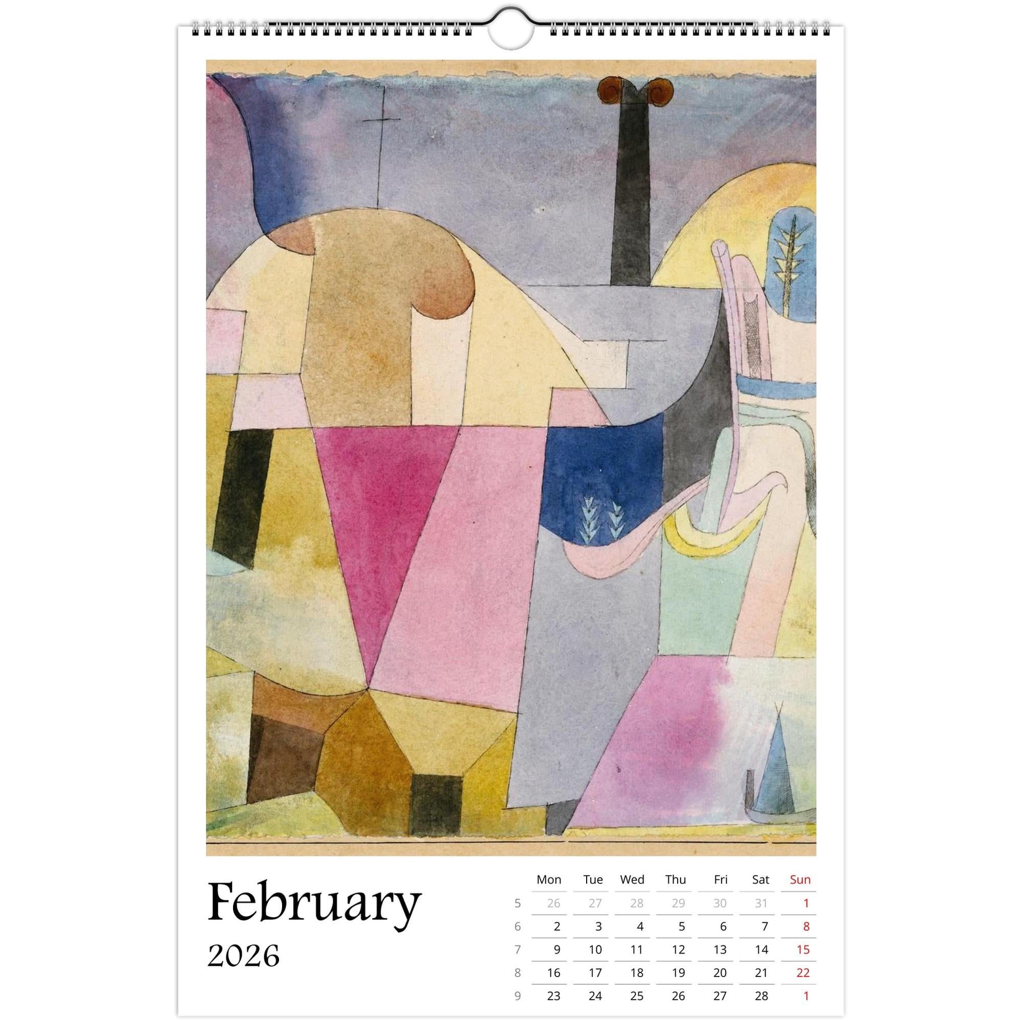 13 Artworks Of Paul Klee 2026 Art Calendar 11x16.5, Bauhaus Art, Abstract Paintings, Retro Modern, Boho Decor, Art Lover Gift