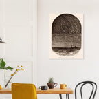 Vintage Meteor Shower Canvas Print Antique Astronomy Wall Art Celestial Ocean Sailing Ship Print Dark Academia Moody Landscapes And Scenery