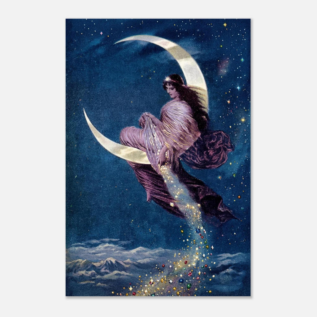 Vintage Moon Goddess Art Print 1889 The Universal Favorite Victorian Moon Maiden Celestial Poster Art Nouveau & Vintage