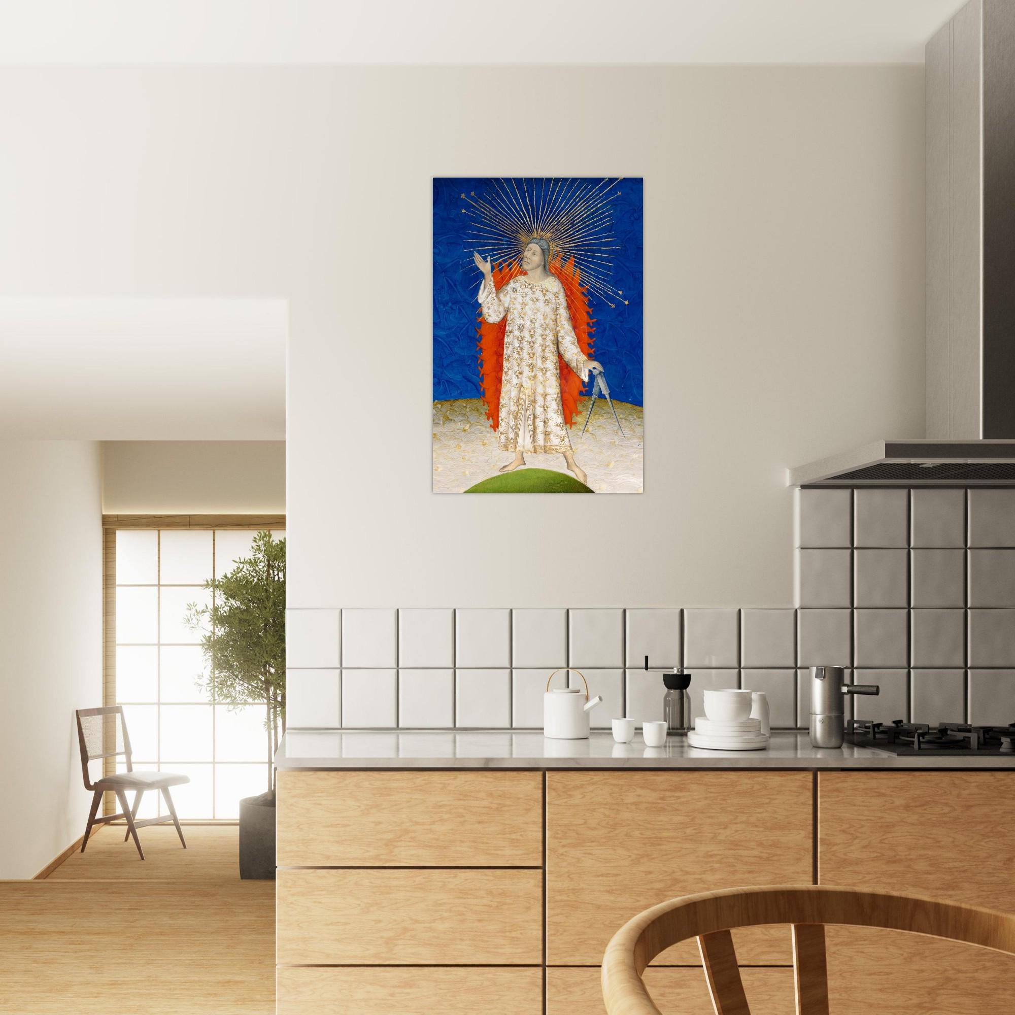 God as Architect Sacred Geometry Medieval Manuscript Art Print Gothic Esoteric Wall Decor Alchemist Gift Myth & Symbolism