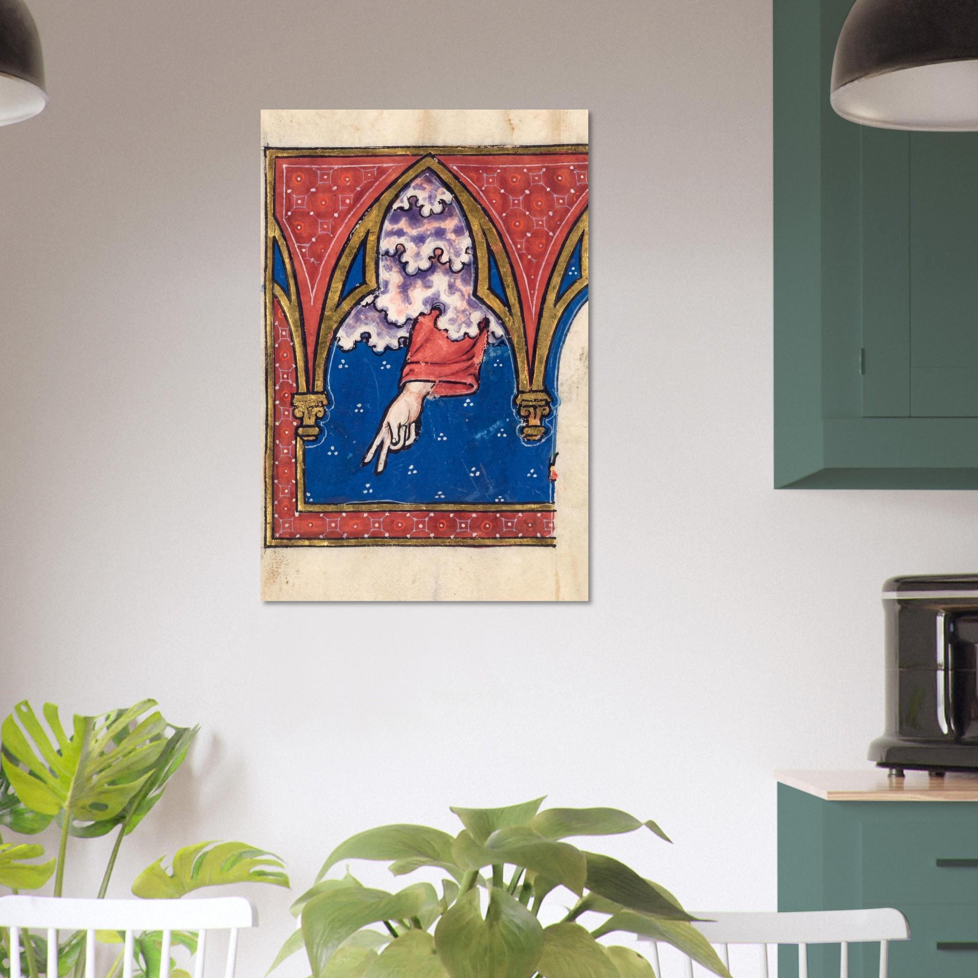 Hand of God Medieval Manuscript Art Print Manus Dei Blessing Gesture Gothic Illuminated Poster Religious Wall Decor Myth Symbolism
