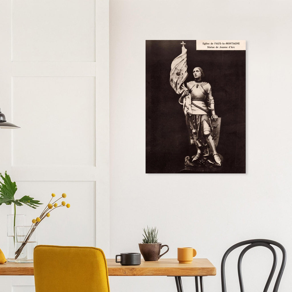 Joan of Arc Vintage Postcard Print Historical Catholic Saint Statue Armor French Wall Art Canvas Photo Sacred Medieval Icons