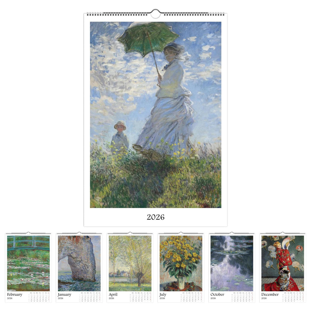 13 Artworks Of Claude Monet 2026 Art Calendar 11x16.5, French Impressionism, Nature Scenes, Fine Art, Retro Vibe, Holiday Gift