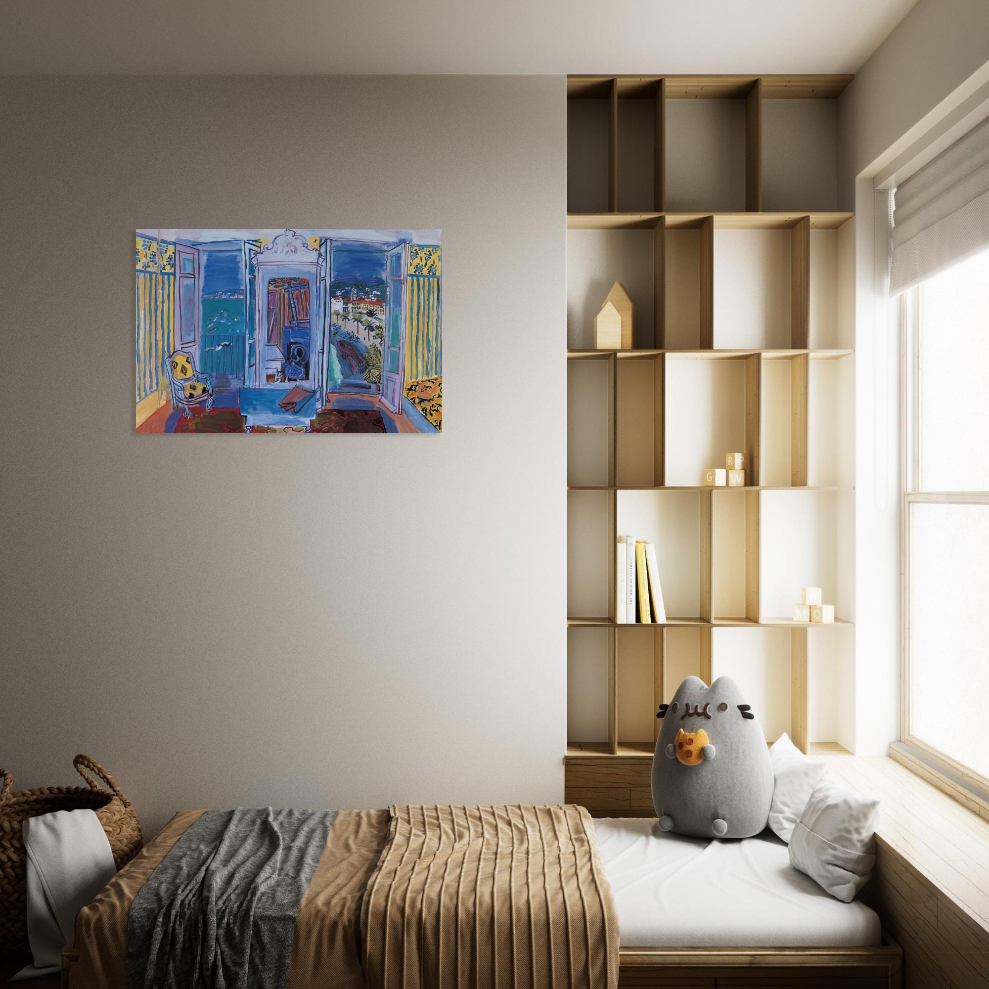 Matisse Large Blue Interior Art Print Fauvism Wall Decor Colorful French Interior Poster Mediterranean Modern & Abstract Art