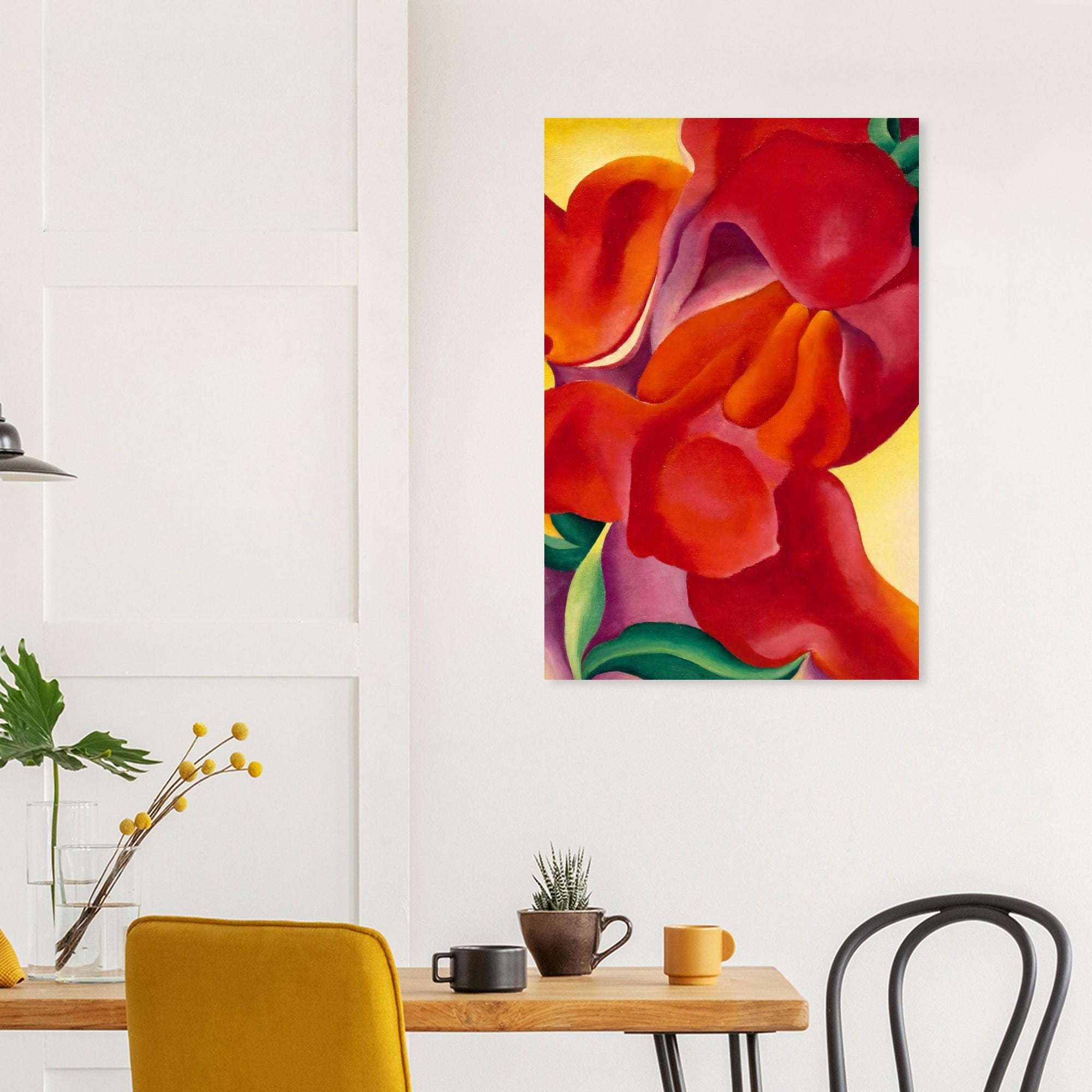 Red Canna by Georgia O'Keeffe, Fine Art Print, Modernist Floral Wall Art, Red Flower Painting, Museum Quality, Gift For Artist