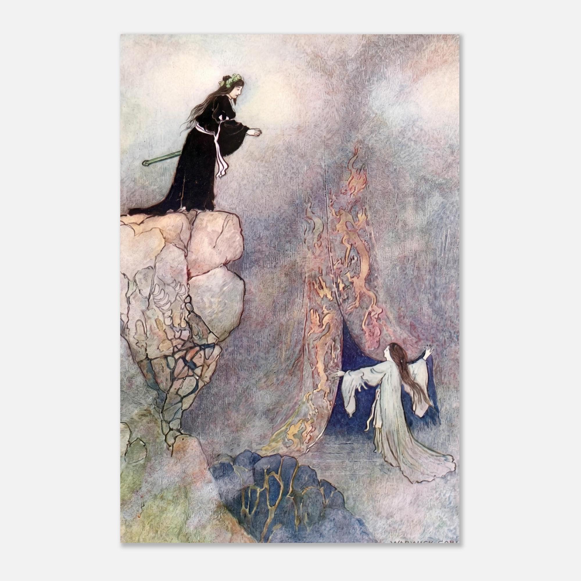 Warwick Goble Folk Tales of Bengal Vintage Fairy Tale Print Antique Mythological Art Illustration Unframed Myth Symbolism