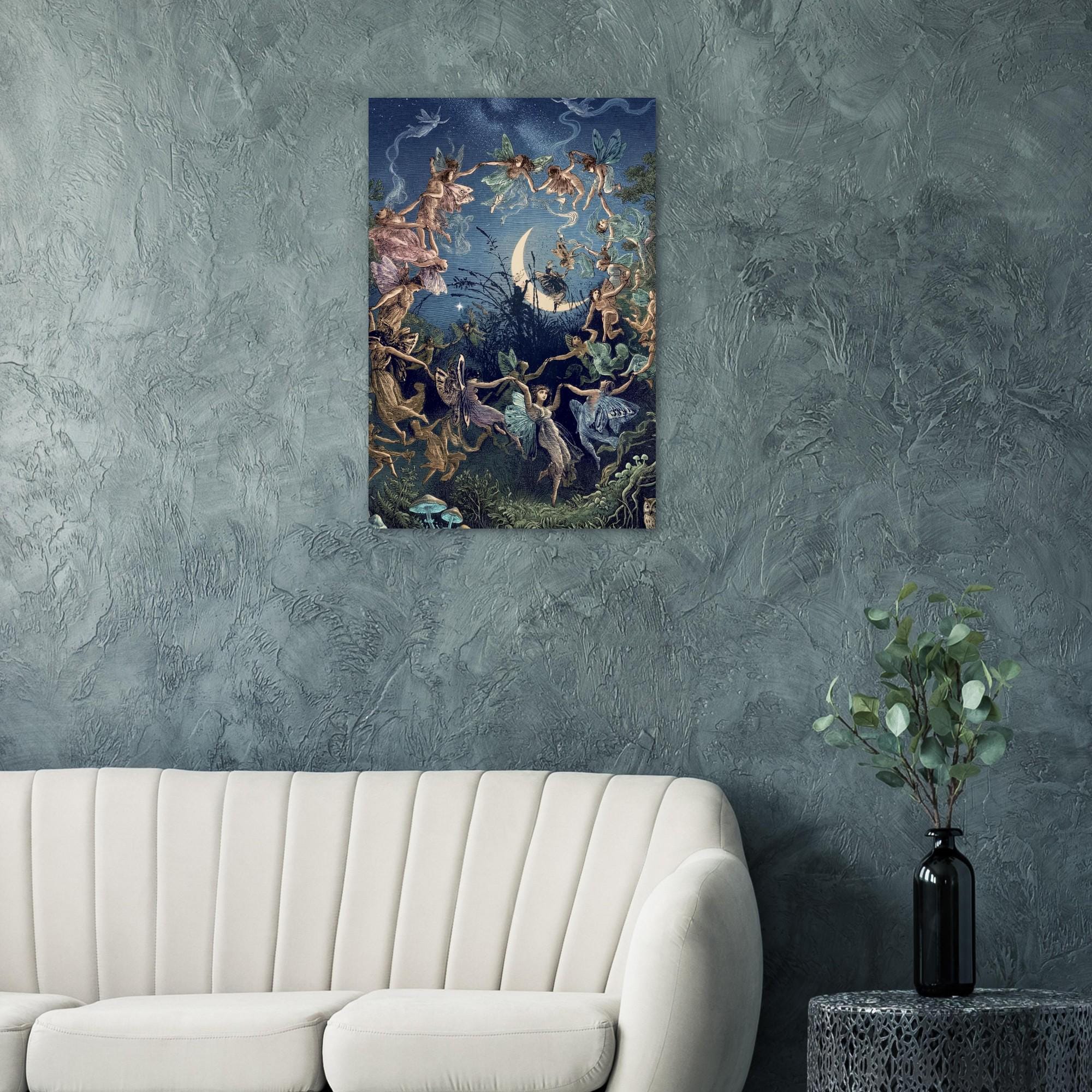 George Cruikshank The Fairy Ring Art Print Antique Moonlit Dance Engraving Gothic Folklore Wall Decor Unframed Myth & Symbolism