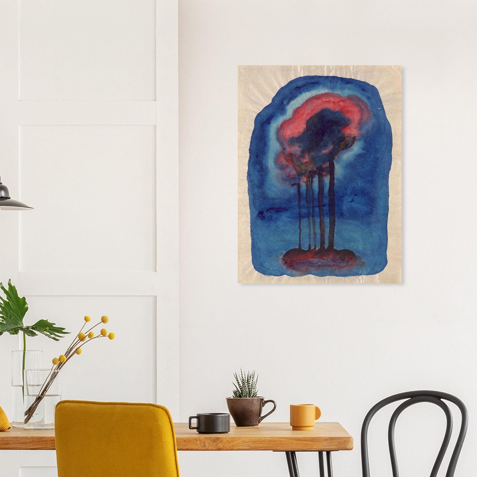 hilma af klint print on the viewing of flowers and trees watercolor mythical painting myth and symbolism abstract wall art print