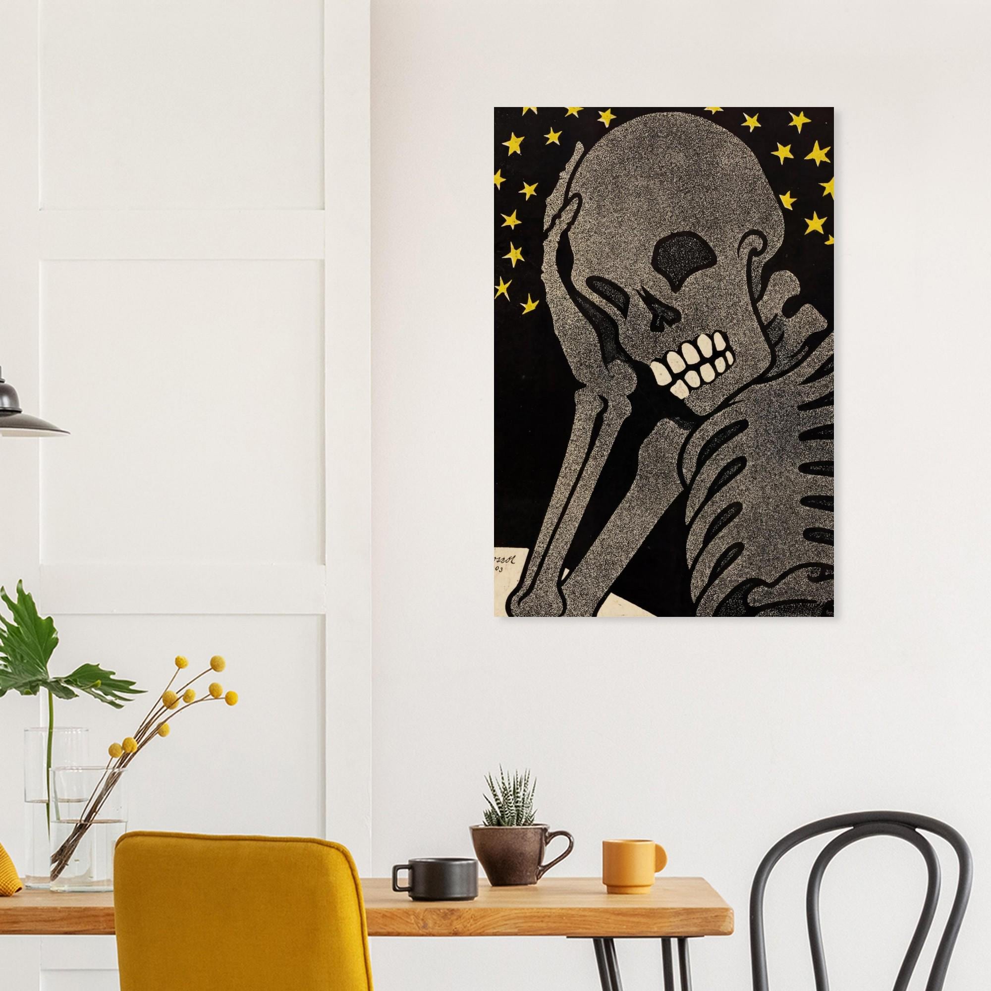 Les Refroidis by Gustave-Henri Jossot Fine Art Print, Vintage Skeleton Art, Dark Academia Decor, Goth Wall Art, Spooky Poster