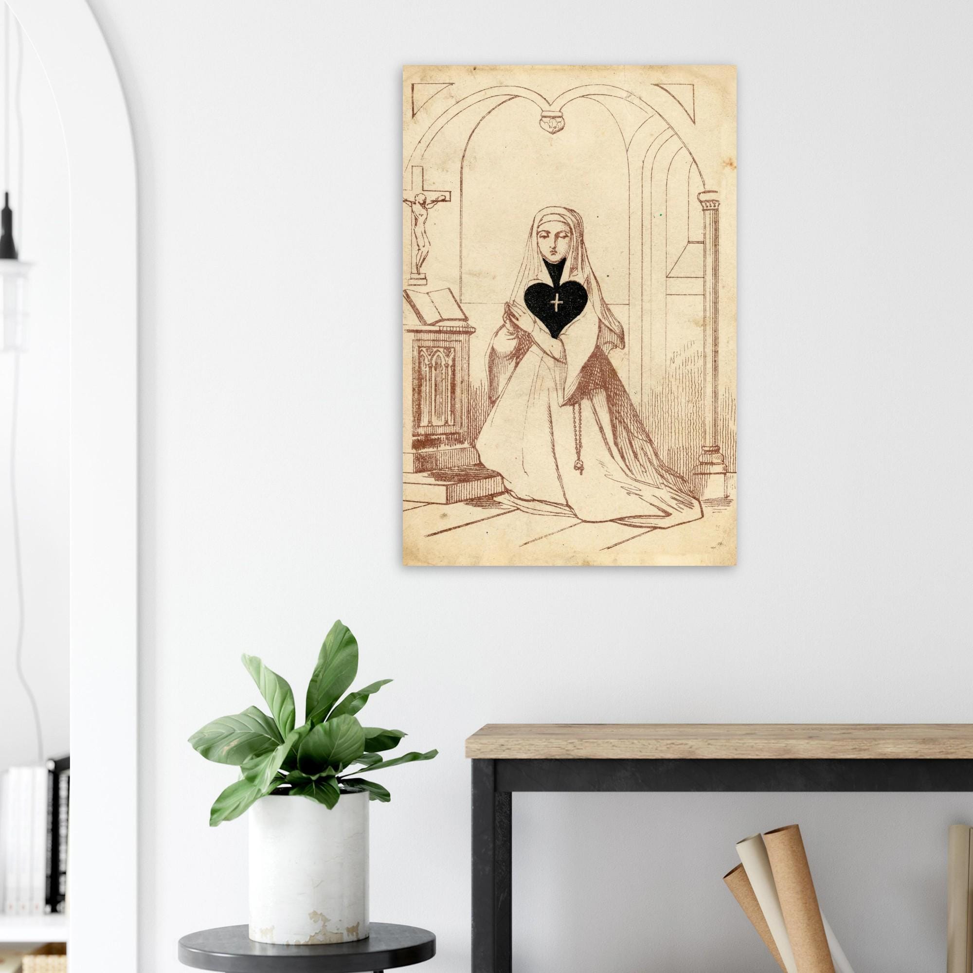Ace of Spades by E. Le Tellier Fine Art Print, Gothic Nun Decor, Dark Academia Wall Art, Surreal Transformation Card, Occult Poster
