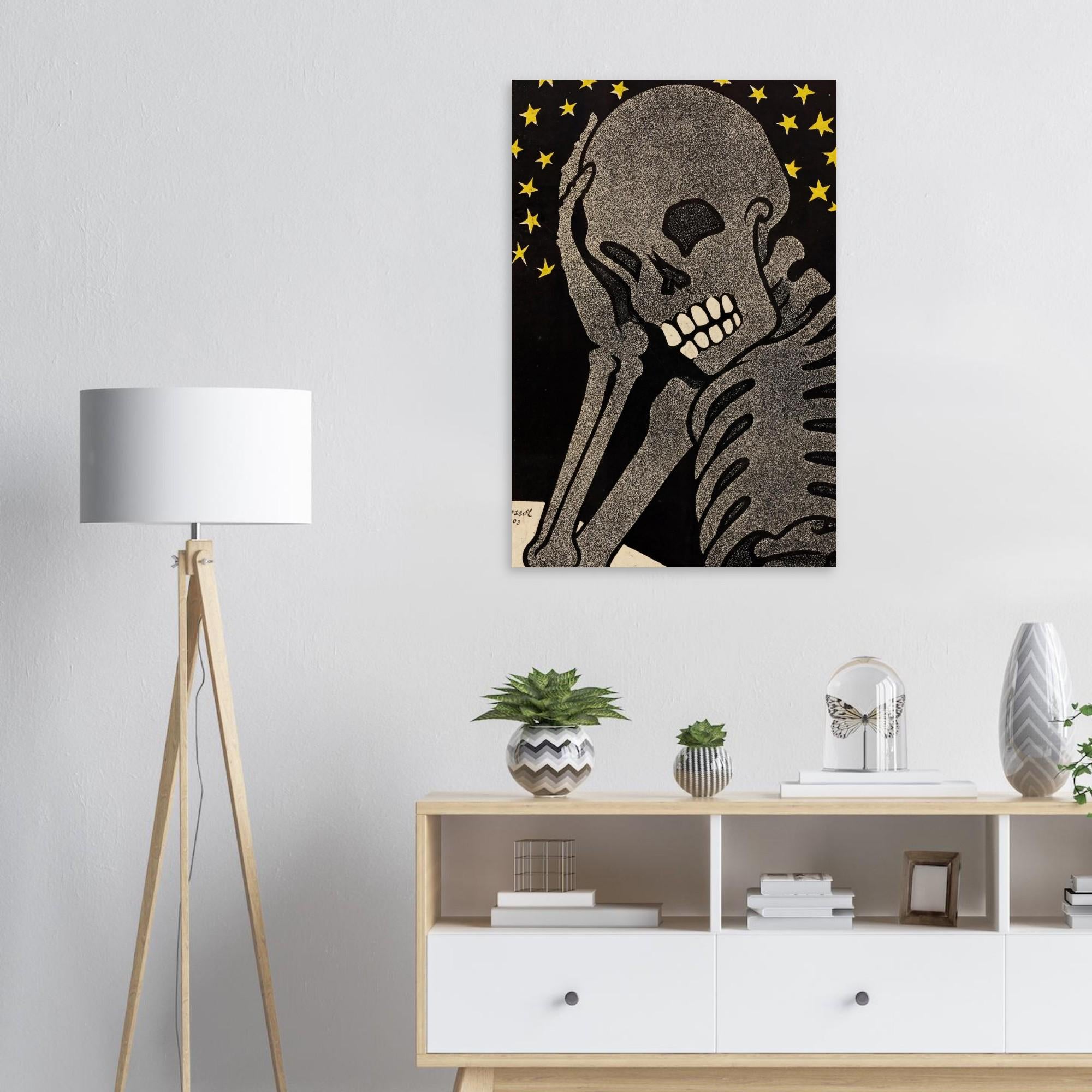 Les Refroidis by Gustave-Henri Jossot Fine Art Print, Vintage Skeleton Art, Dark Academia Decor, Goth Wall Art, Spooky Poster