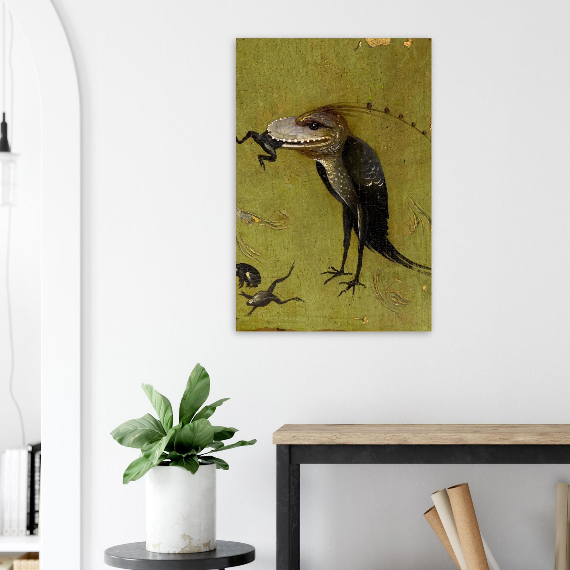 Hieronymus Bosch Bird Monster Eating Frog Art Print Medieval Weird Wall Decor Dark Academia Gothic Home Art Dark Academia & Moody