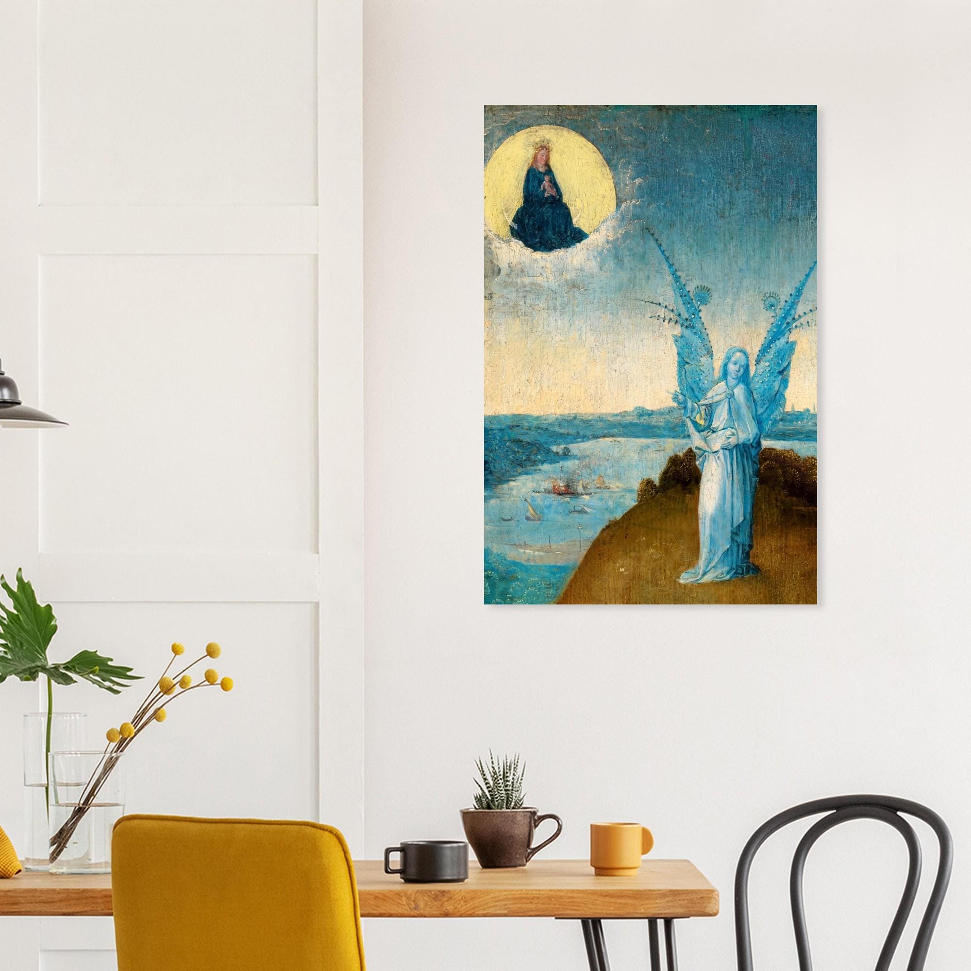 Hieronymus Bosch Angel Print St John on Patmos Vision of Virgin Mary Vintage Religious Renaissance Art Wall Decor Myth & Symbolism
