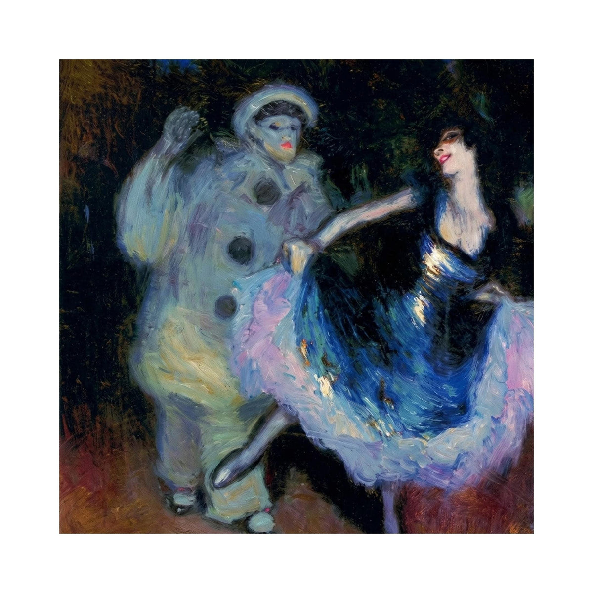 Pablo Picasso, Pierrot and Colombina 1900, Picasso Wall Art, Vintage Art Print, Commedia Dell'Arte, Blue Period, Famous Artwork