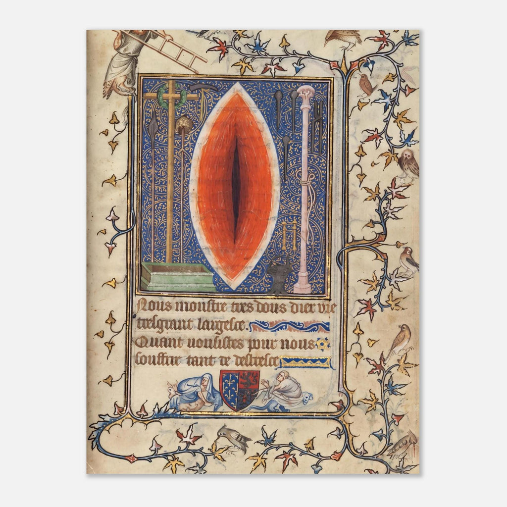 Medieval Wound Of Christ Print Historical Christian Manuscript Wall Art Canvas Decor Poster Giclee Fine Weird Medieval Art