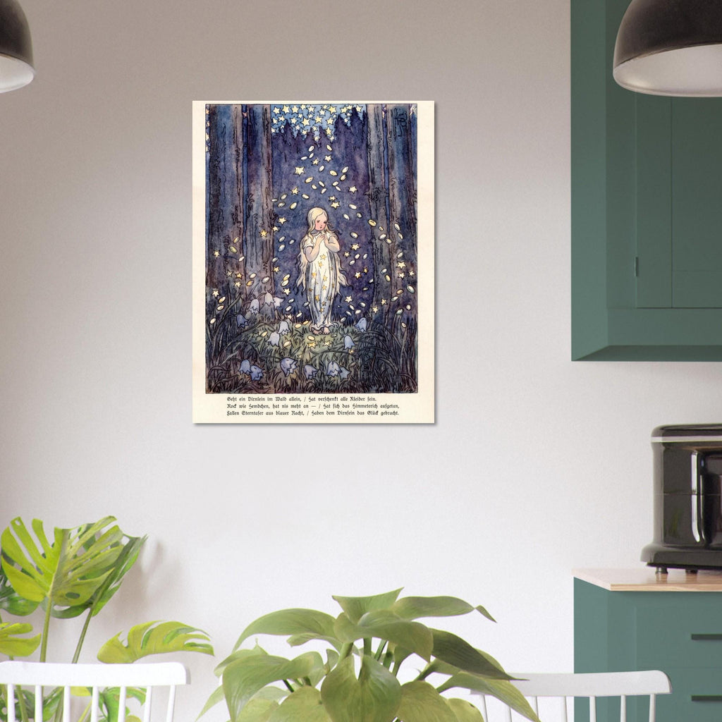 Vintage Star Money Fairy Tale Wall Art Heinrich Vogeler German Illustration Print Nursery Celestial Poster Golden Age Art